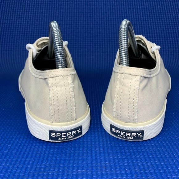 SPERRY TOP-SIDER PIER VIEW FRAY Women`s Size 8.5 Beige Canvas Shoes STS83361 - Picture 4 of 8